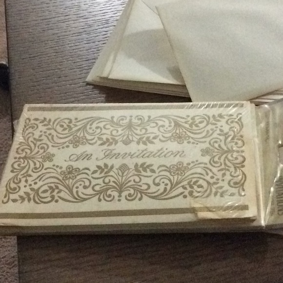 Vintage Golden Scroll Hallmark Invitations - Picture 4 of 8